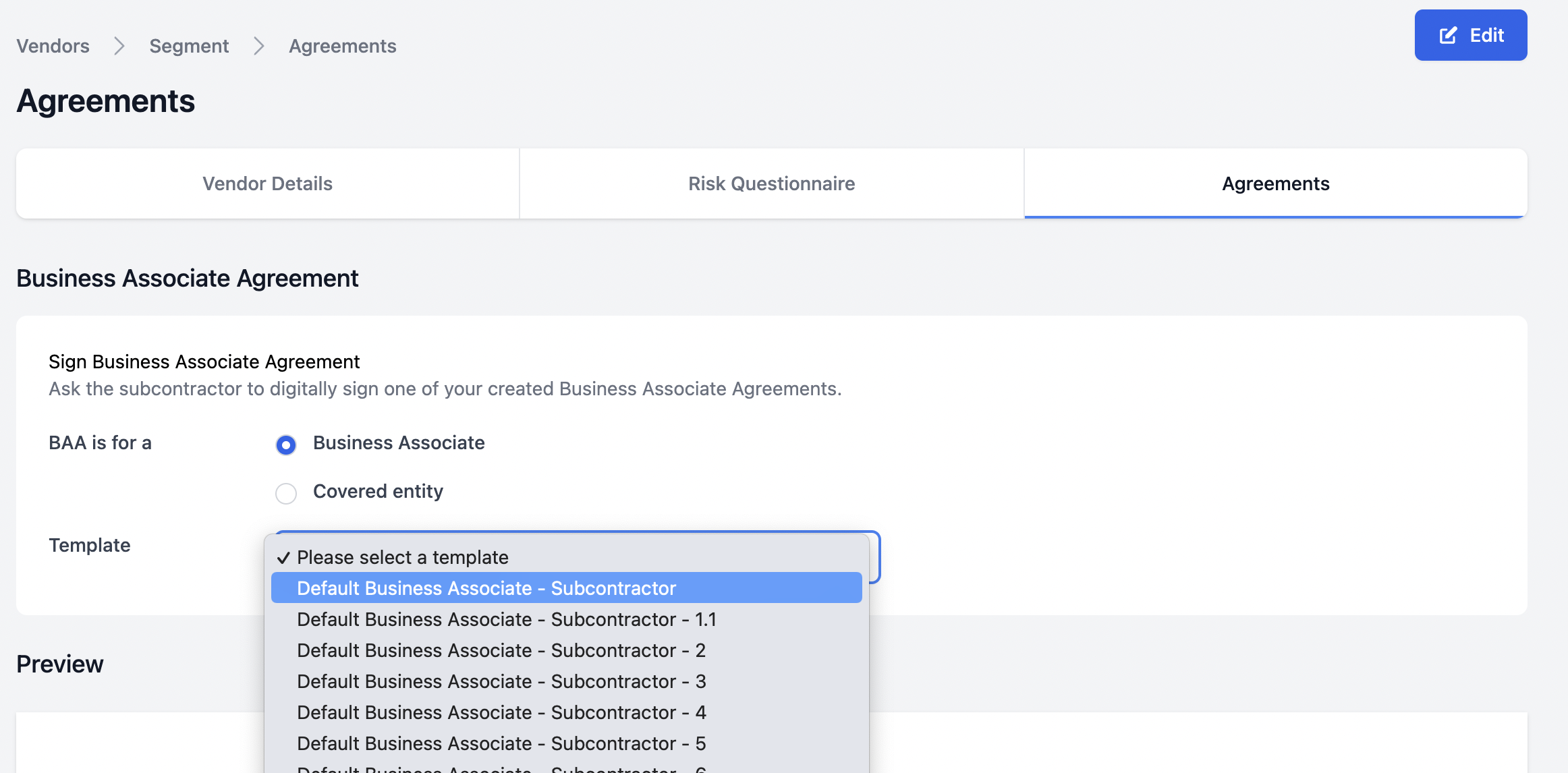Select Vendor Agreement