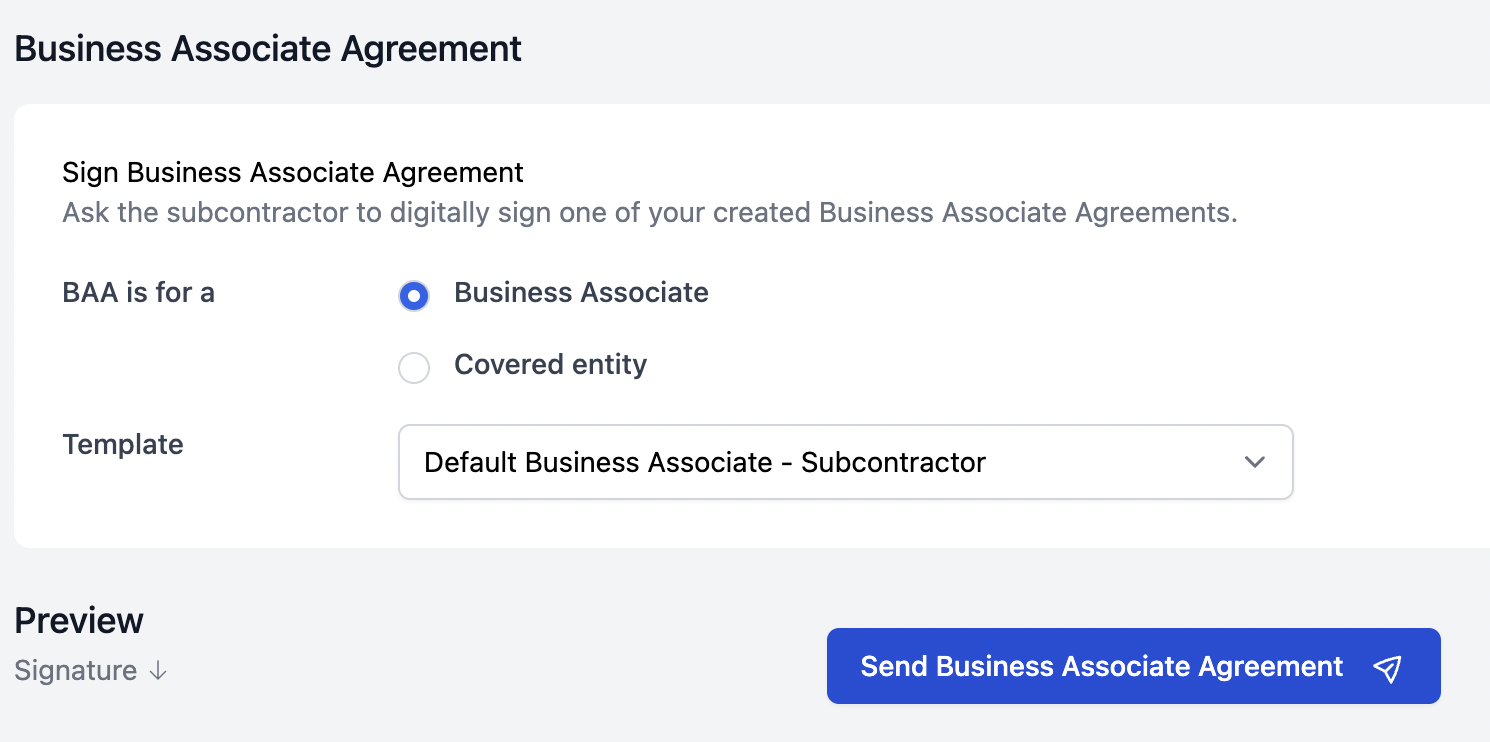 selecting vendor agreement