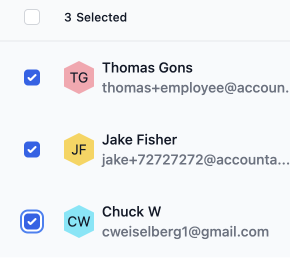 Selecting 3 users