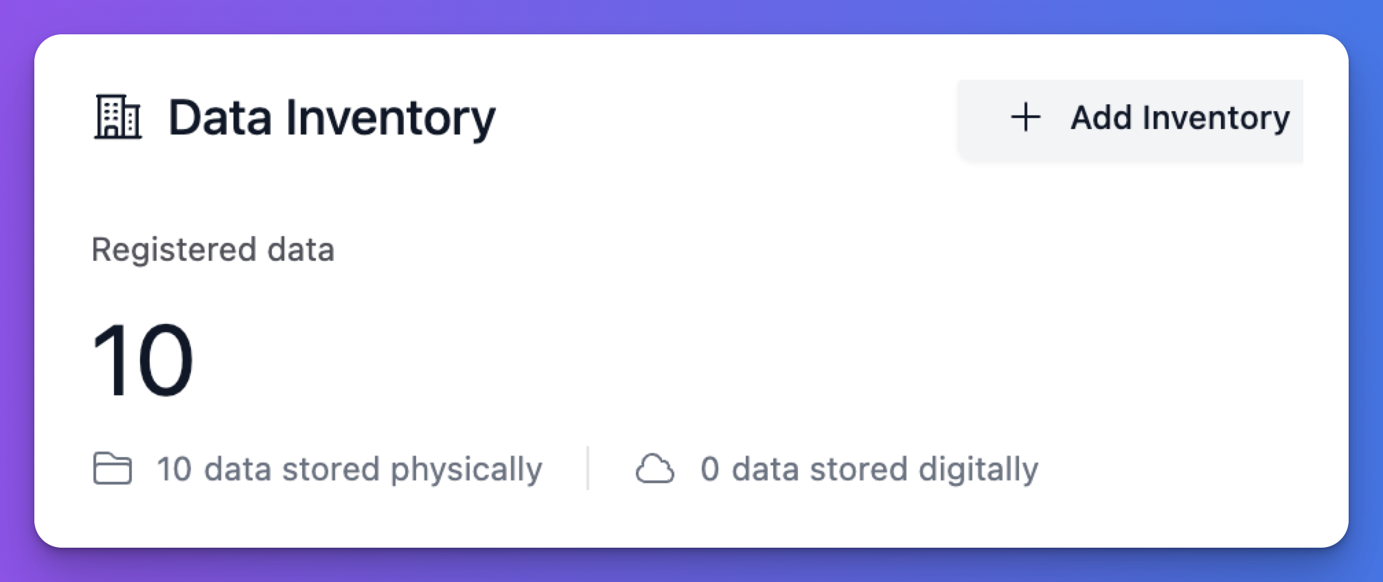 data inventory dash